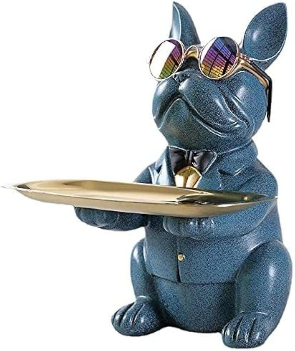 7288 French Bulldog Gifts Key Holder Candy Dish Tray Home Decor Resin